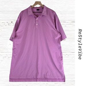 DUNNING GOLF Men’s Size XXL Shirt Polo Golf Short Sleeve Striped Stretch